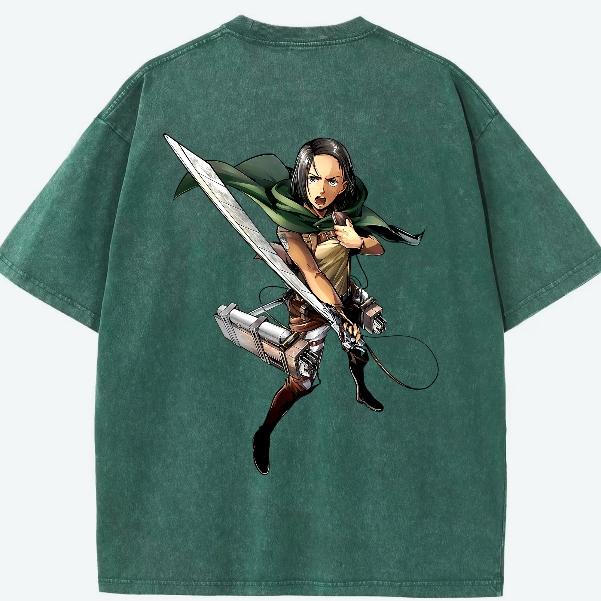 （画像用） 進撃の巨人 Attack on Titan 綿100% ヴィンテージ風 半袖Tシャツ（背面プリント）